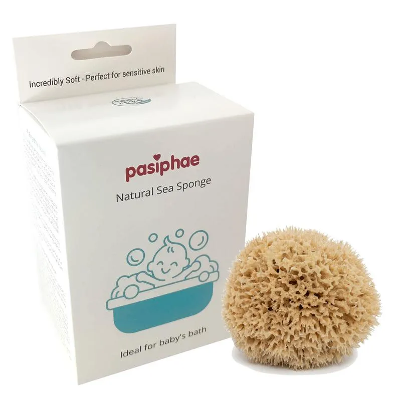 Pasiphae Baby sea Sponge, Soft sea washcloth for Babies & Kids Bathing